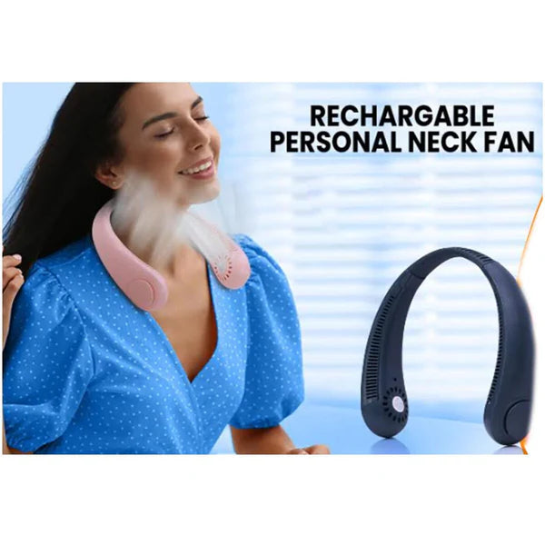 Neck Fan Portable Bladeless Neck Fans Rechargeable USB Cooling Fan Super Strong Hanging Neck Fan Portable Personal Fan Super Quiet Fan Dual Cooling Fan Summer Fan For Outdoor Sports Home Office Trave